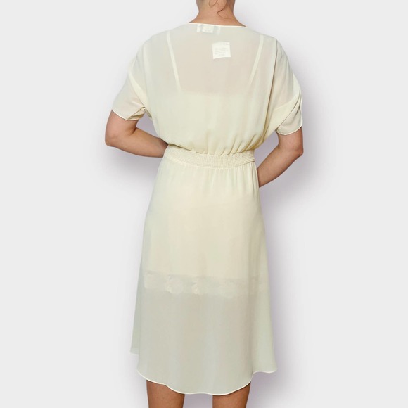 80s My Colours Cream Sheer Dress with Floral Top - Picture 5 of 5